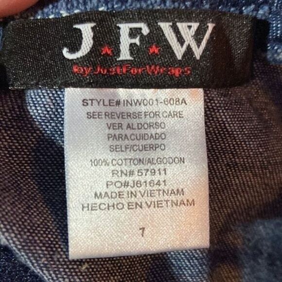 JFW Women's Denim Sundress Size 7 Blue Sleeveless Jean Dress Summer Casual - Picture 4 of 4